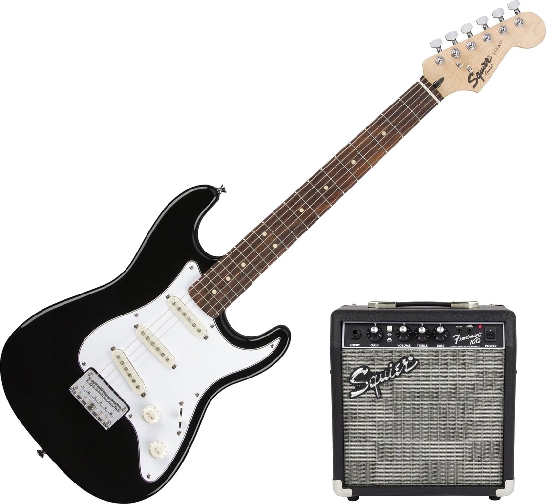 Fender Sq Strat Pack Sss Bsb Gb Гитарный комплект Fender SQ Strat Pack SSS Black, купить по выгодной