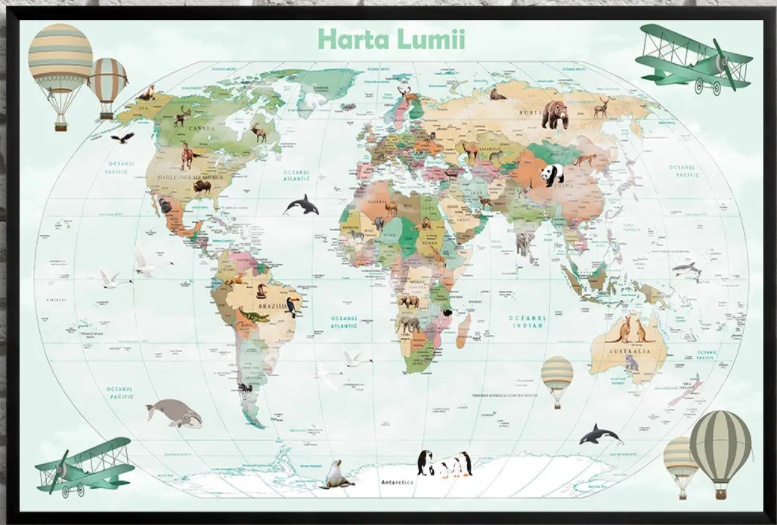 Как выглядит детская карта мир Art Maps Политическая карта мира детская (200026), купить по выгодной цене с дос