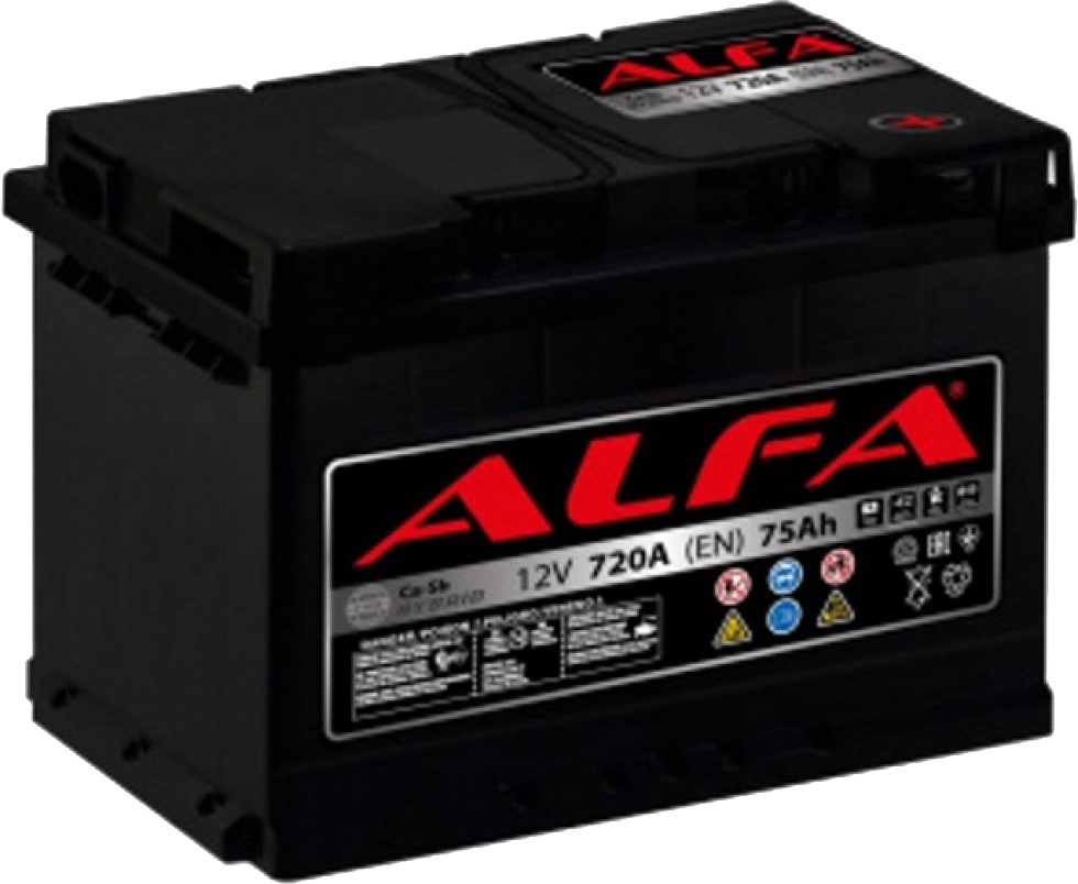 Автомобильный аккумулятор ALFA 12V 720A 75Ah А3 (0), купить по выгодной ...