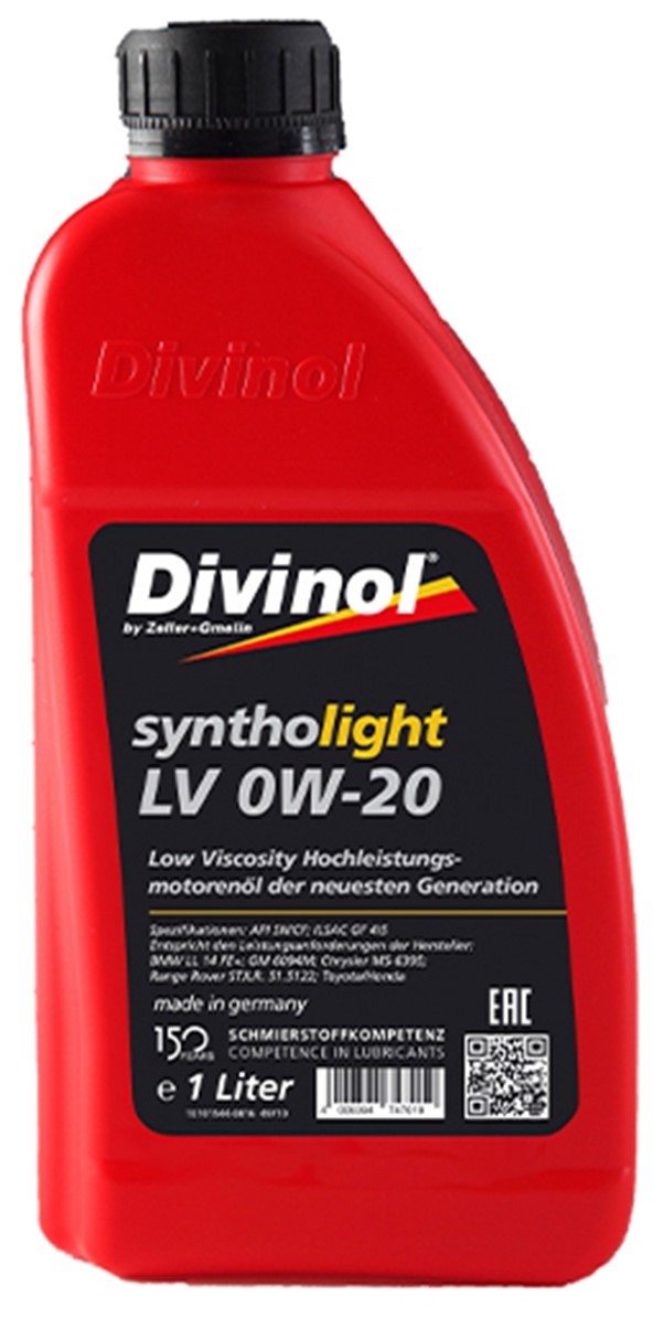 Моторное масло Divinol Syntholight LV 0W-20 1L, купить по выгодной цене ...