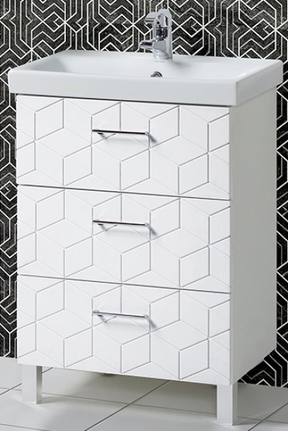 Шкаф с умывальником Акваль Нова.60.10.00.N + Moduo 60 Slim 60, купить ...