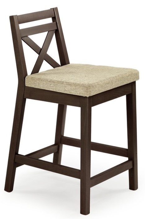 Scaun de bar Halmar Borys LOW Dark Nut/Vila 2