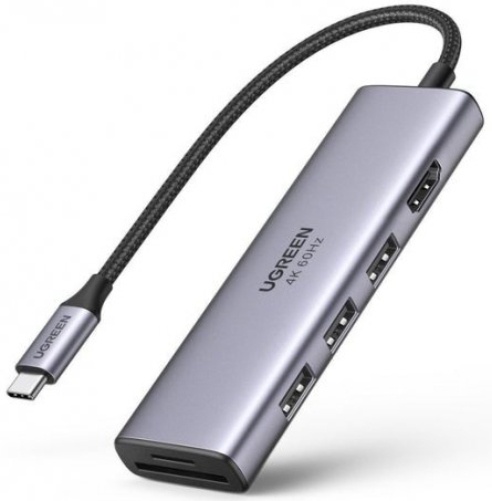 Multiplicator Ugreen 6  in 1 USB-C CM511 Silver (60383)