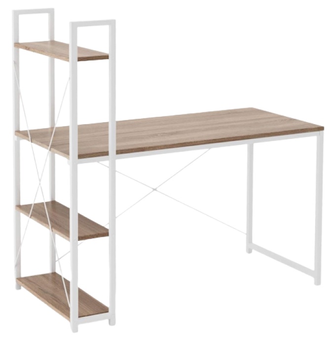 Masa de birou Halmar Narvik B1 White/Oak Sonoma