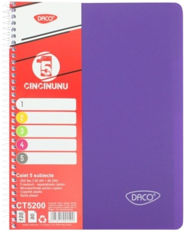 Тетрадь Daco A4/200p (CT5200) – PandaShop.md. Купить тетрадь Daco A4 ...