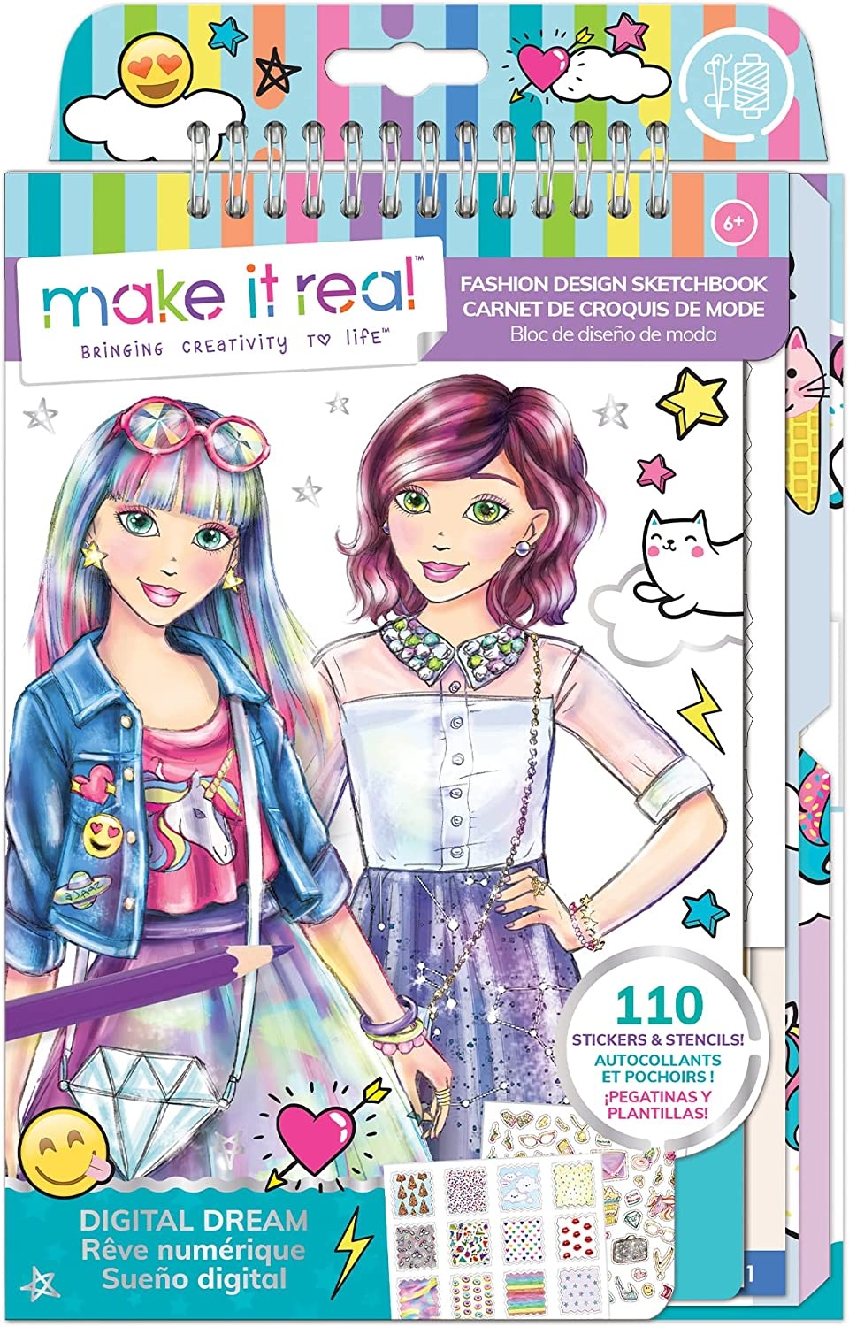 Carte de colorat pentru copii Make it Real Sketchbook Digital Dream (3203)
