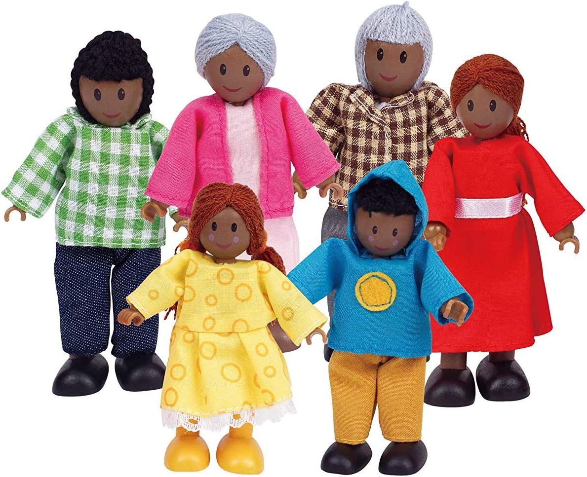 Păpușa Hape Happy Family African American 6pcs (E3501)