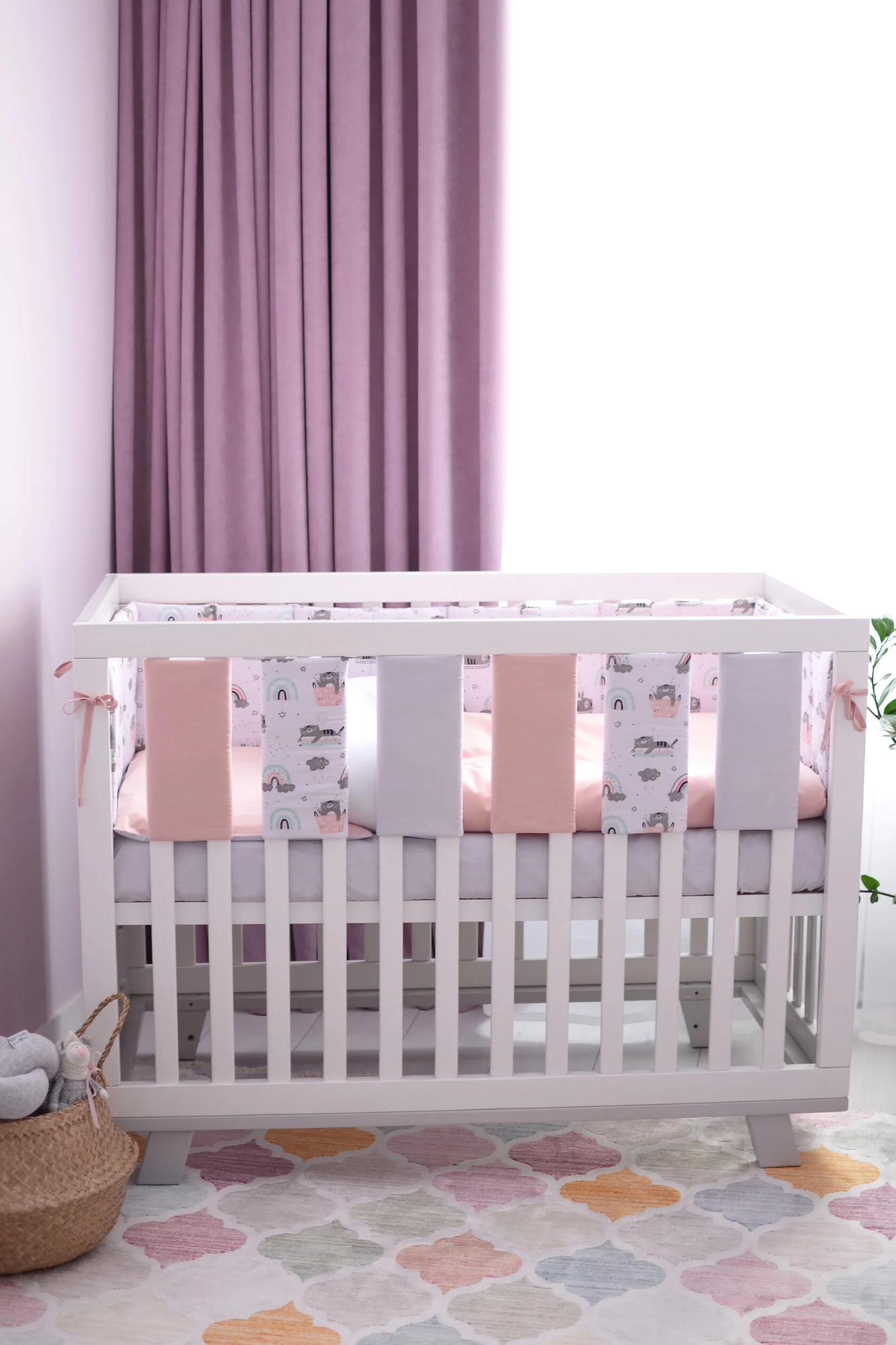 Protectie laterala pentru patut Veres Kitty Girl 6pcs (154.03.02)