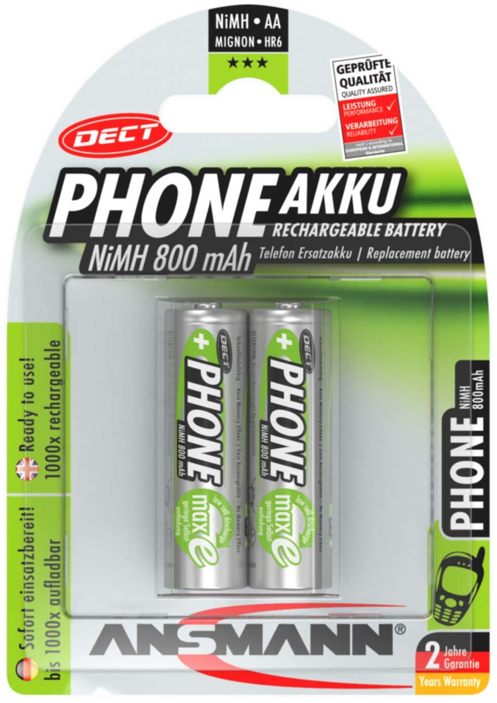 Baterie Ansmann NiMH AA HR6 800mAh 2pcs (5030902)