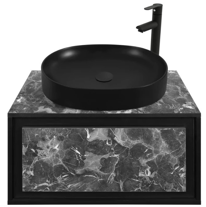 Dulap cu lavoar Montebella Set 51.02 800x500 Nero LED 550x425 Pantera