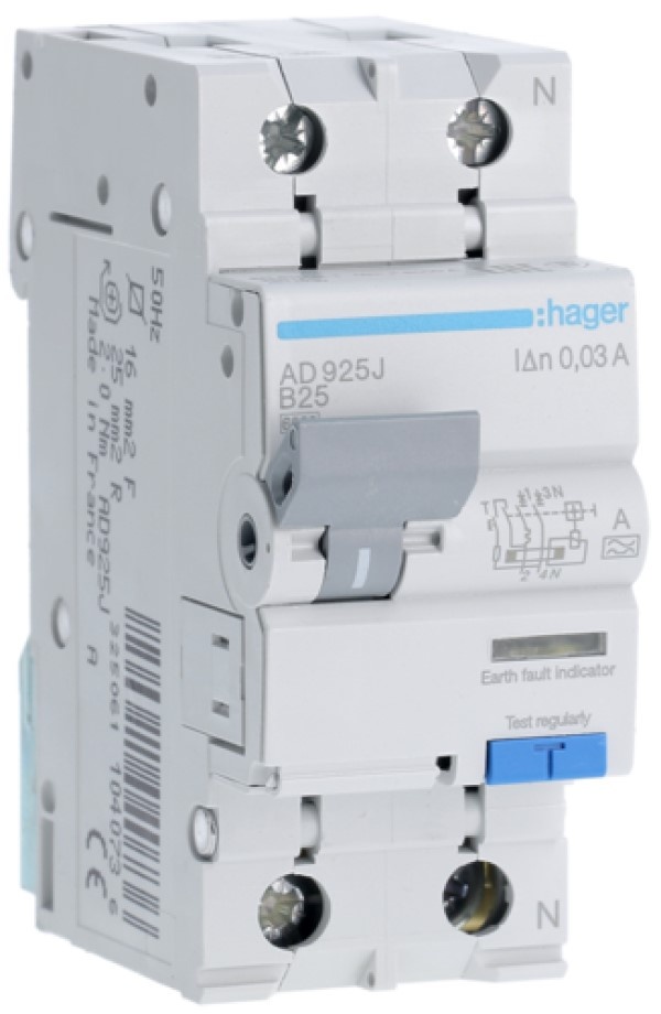 Siguranță automată diferențială Hager AD925J