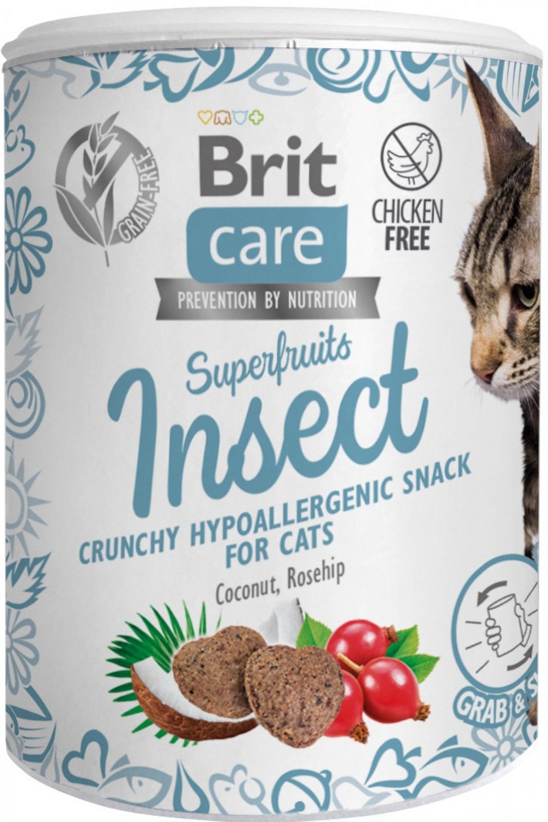 Лакомства для кошек Brit Care Snack Superfruits Insect 100g, купить по ...