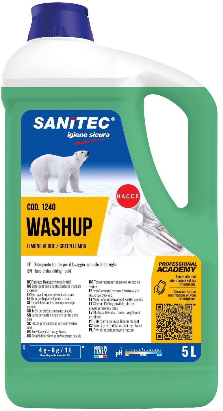 Средство для мытья посуды Sanitec Wash UP Limone Verde 5L (1240 ...