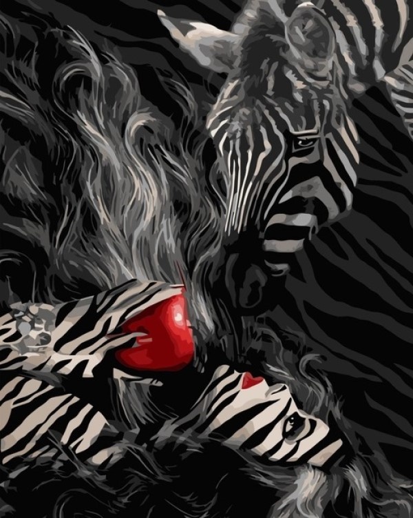 Tablou pe numere Strateg Девушка и зебра (VA-3426)