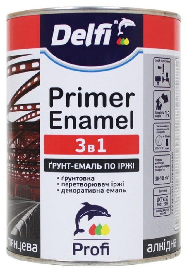 Грунтовка Delfi Грунт-эмаль на ржавчину 3 в 1 красная 2.8кг – PandaShop ...