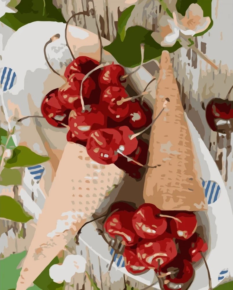 Tablou pe numere Strateg Рожки с вишнями (VA-3668)