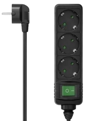 Protecţie împotriva supratensiunii Hama Power Strip 3-Way Switch 3m Black (223005)