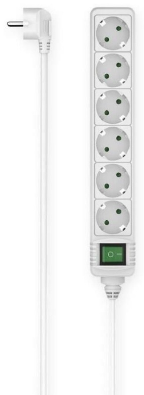 Protecţie împotriva supratensiunii Hama Power Strip 6-Way 3m White (223008)
