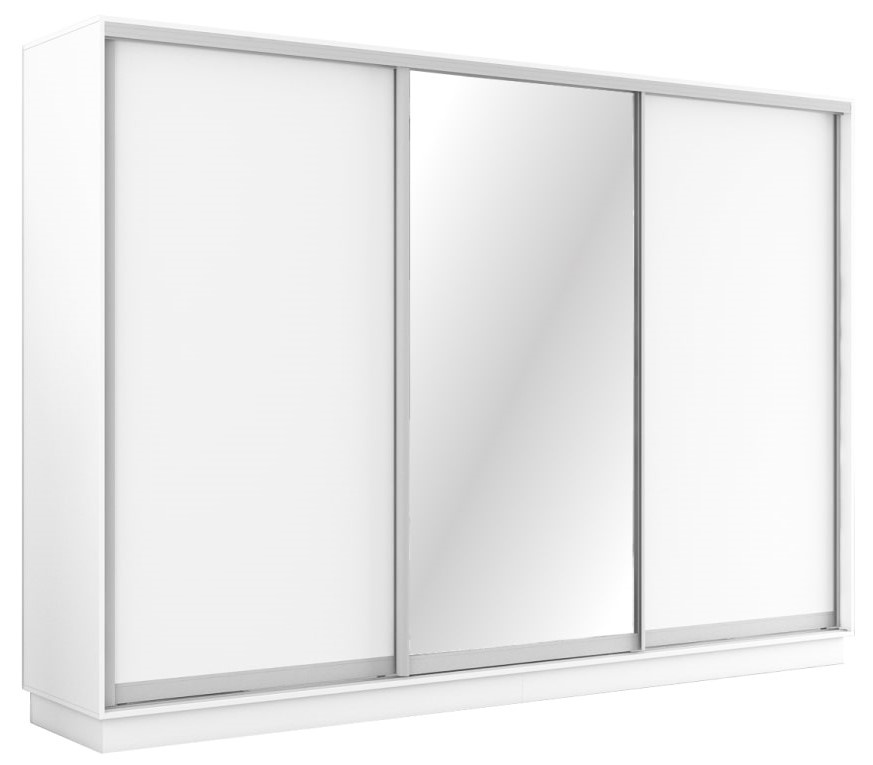 Dulap cu uşi glisante Mobildor-Lux Fox Chipboard/Mirror 340x220 White (fox7256)