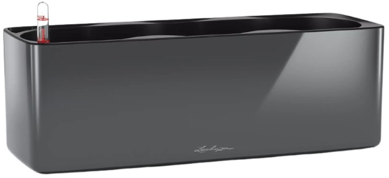 Ghiveci Lechuza Cube Glossy Triple Charcoal