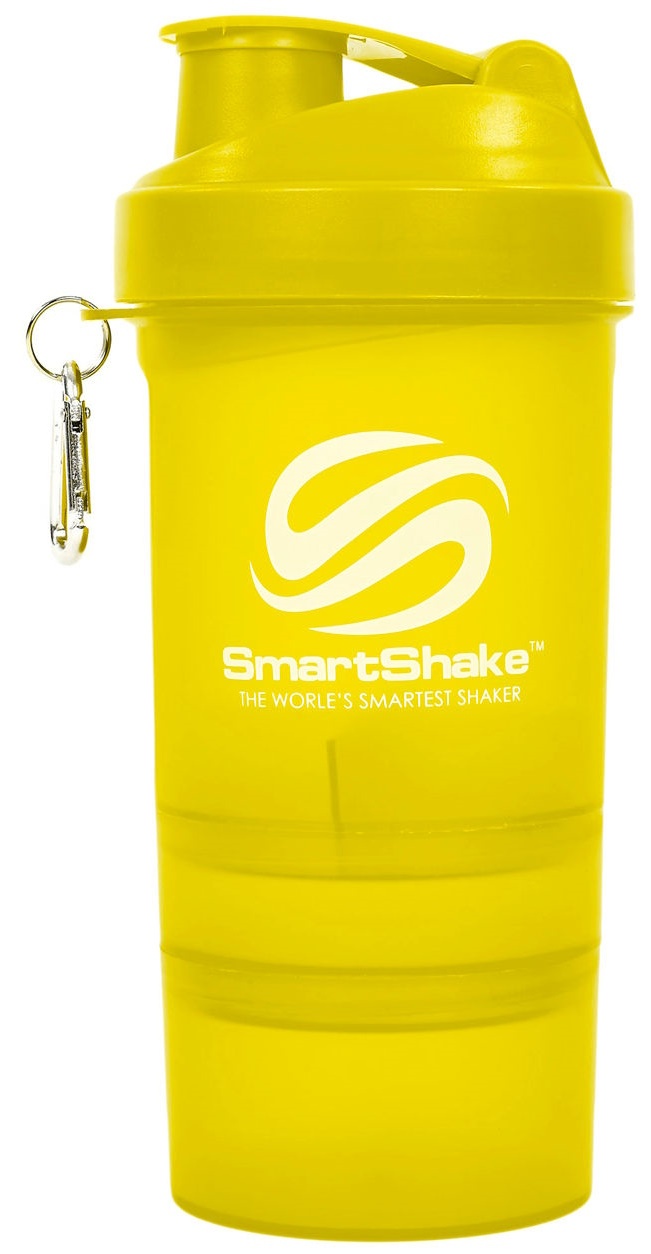 Shaker pentru nutriție sportivă SmartShake 400/100/100ml Original FI-5053 Yellow