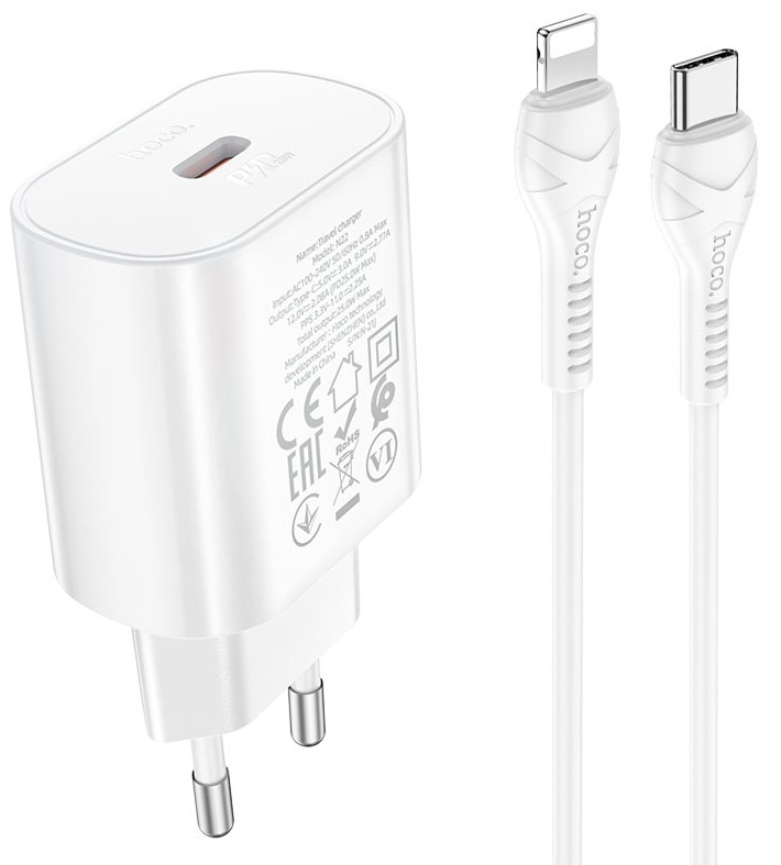 Încărcător Hoco N22 Jetta Type-C to Lightning White