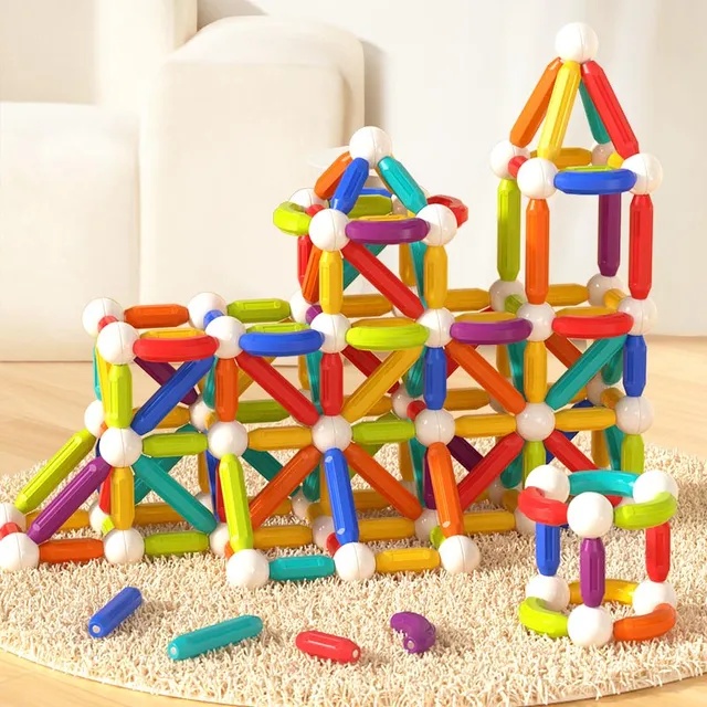 Set de construcție Mideer Rainbow Cylinders 100pcs (MD1170)