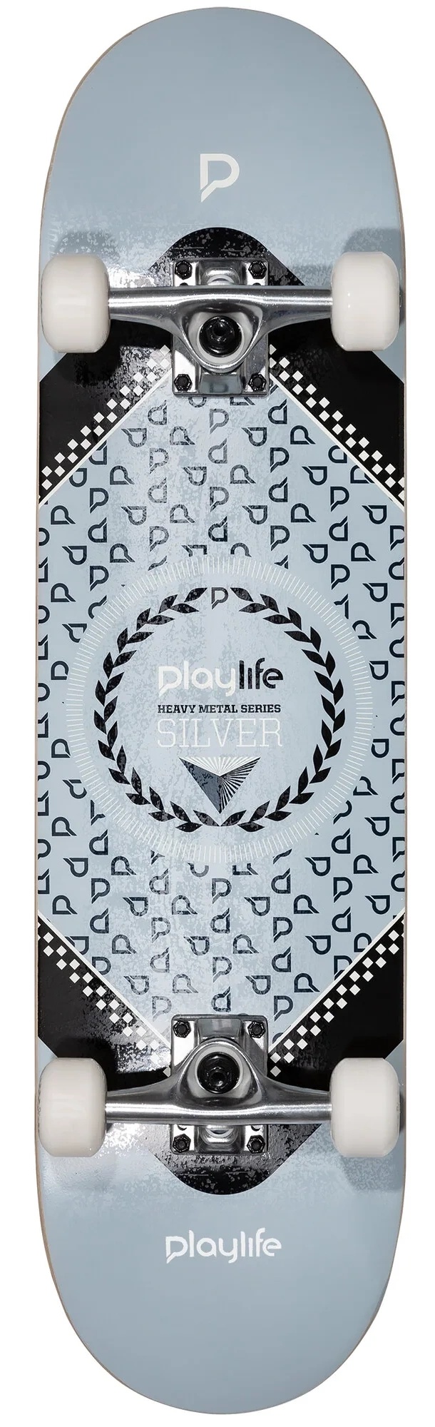 Skateboard Playlife Hardcore Silver 880278