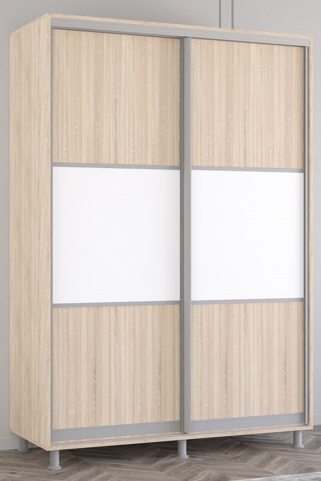 Dulap cu uşi glisante Mobildor-Lux Aron 150x230 Oak Sonoma/White (aron1230) K