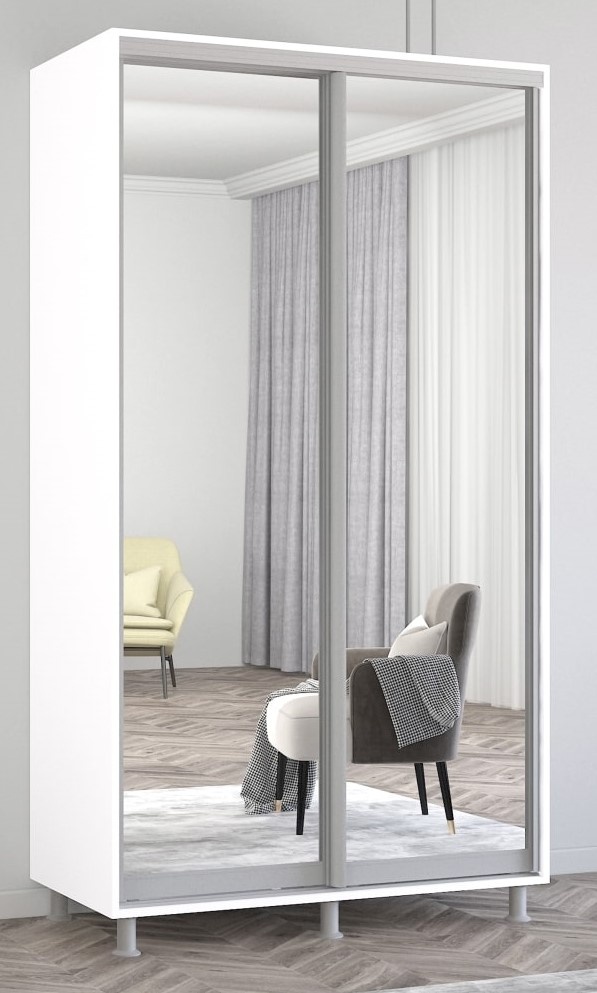 Dulap cu uşi glisante Mobildor-Lux Aron-P Mirror 120x210 White (aronp3495)