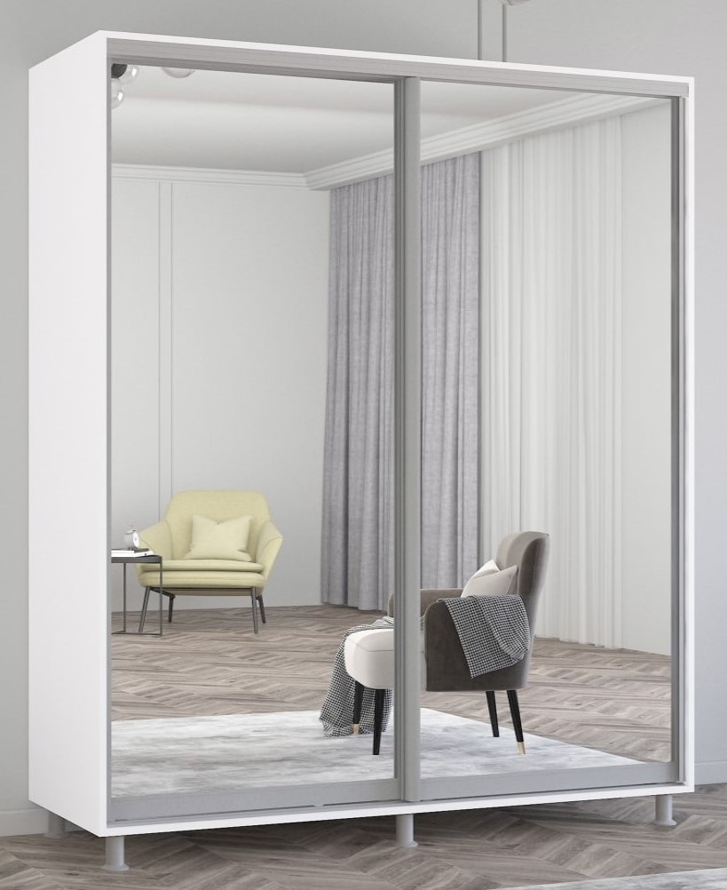 Dulap cu uşi glisante Mobildor-Lux Aron-P Mirror 170x210 White (aronp2361)