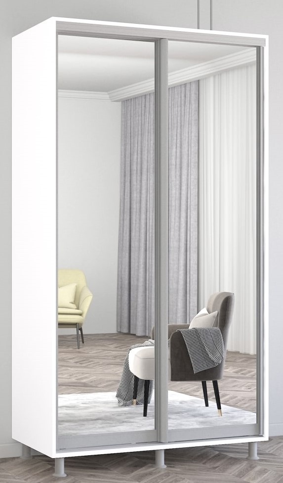 Dulap cu uşi glisante Mobildor-Lux Aron-S Mirror 110x240 White (arons4912)