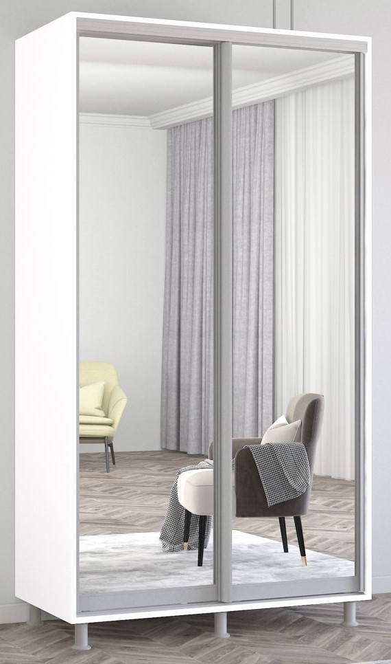 Dulap cu uşi glisante Mobildor-Lux Aron Mirror 110x240 White (aron528)