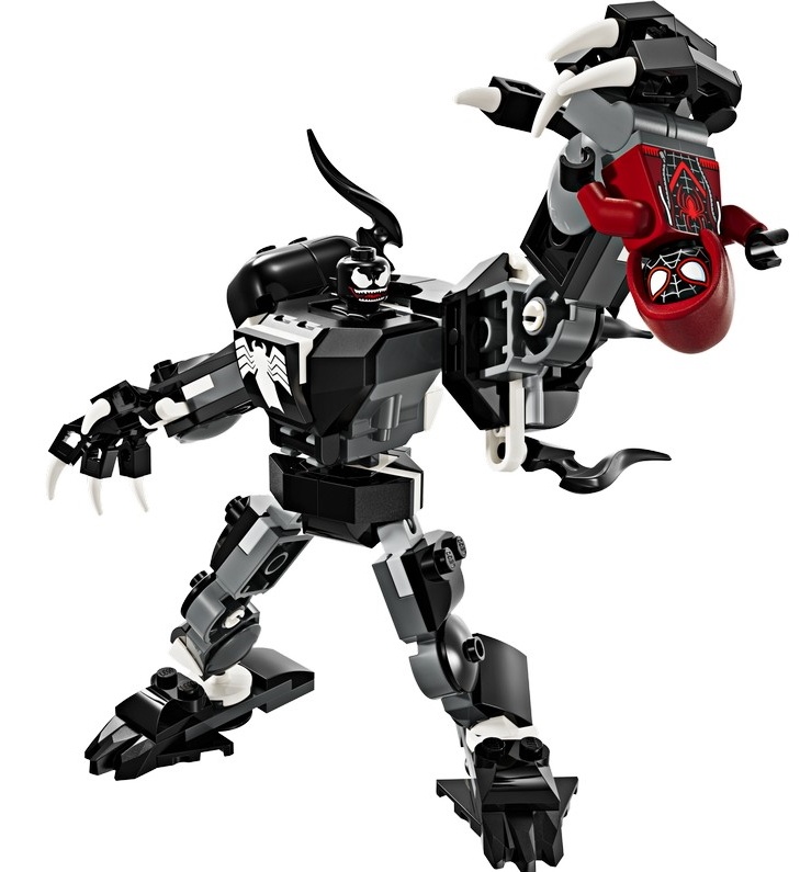 Lego Marvel Venom Mech Armor vs. Miles Morales