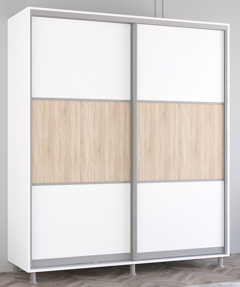 Dulap cu uşi glisante Mobildor-Lux Aron-P 200x200 White/Oak Sonoma (aronp5189) K