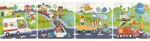 Puzzle Hape 4in1 Rescue Vehicles (E1639)