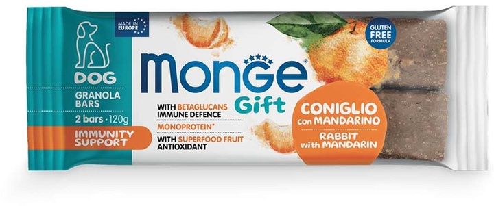Лакомства для собак Monge Immunity Support Rabbit/Mandarin Granola