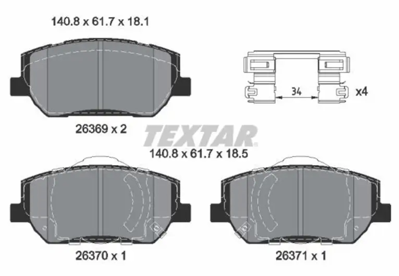 Set placute frână TEXTAR 2636901
