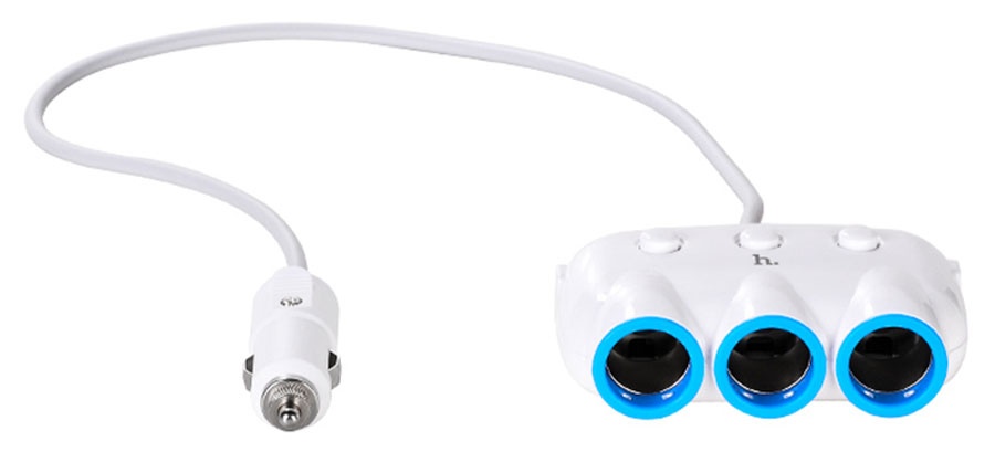 Încărcător auto Hoco C1 Three in One White