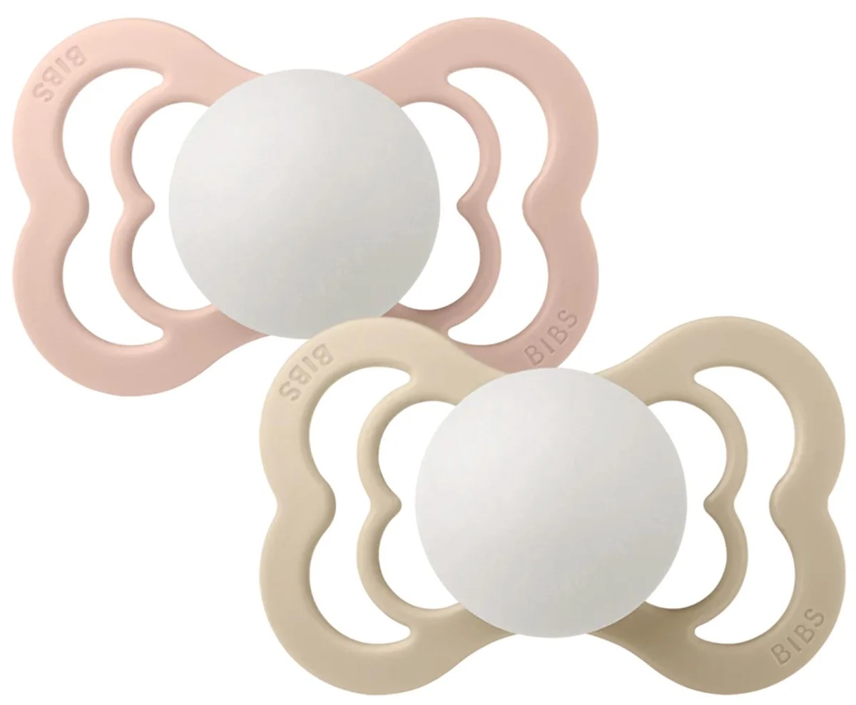 Suzeta BIBS Supreme Silicone Glow 2 Pack - Blush/Vanilla 6+ months (260357)