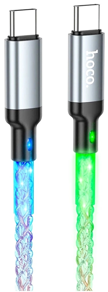 Cablu USB Hoco U112 Shine 60W Type-C to Type-C Gray