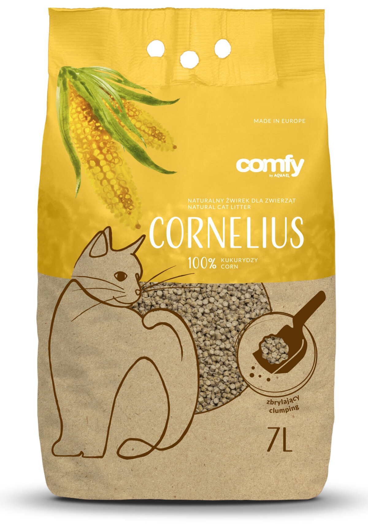 Asternut igienic pentru pisici Comfy by Aquael Cornelius 7L (124020)