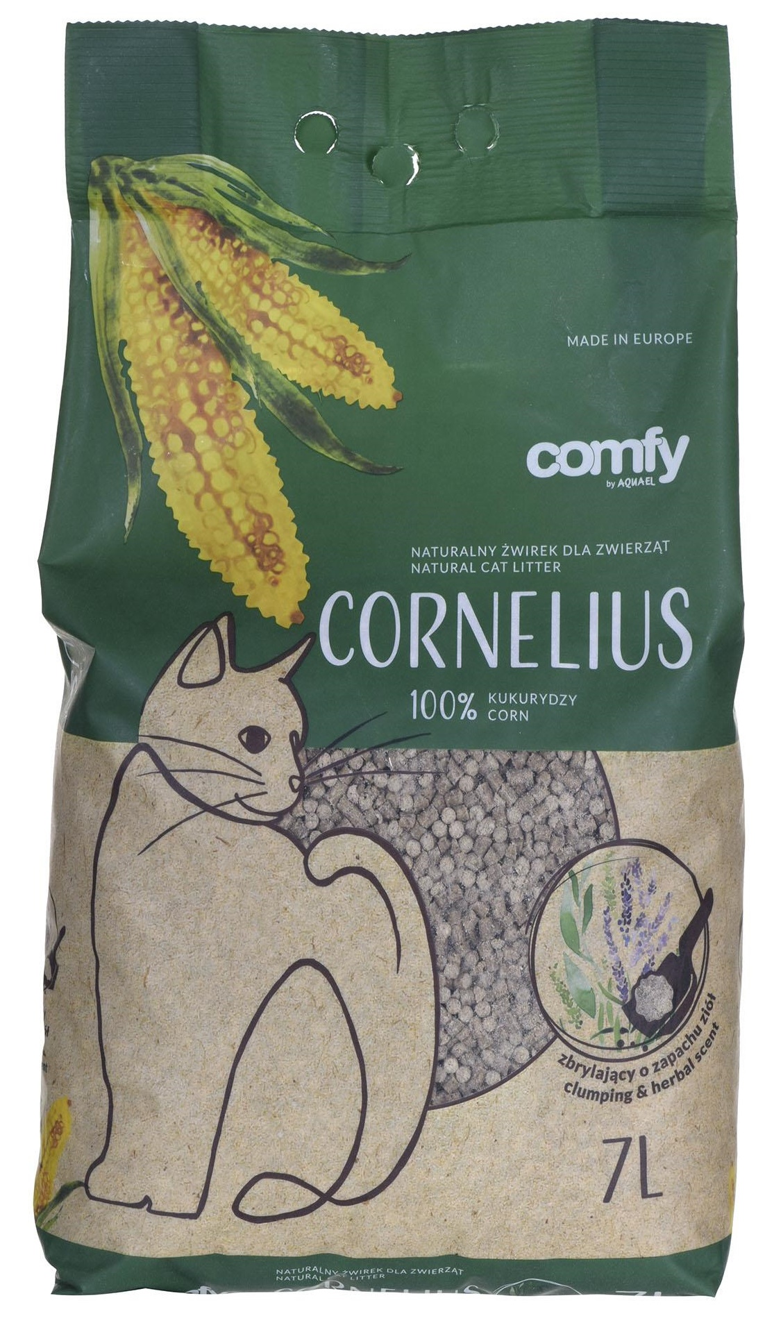 Asternut igienic pentru pisici Comfy by Aquael Cornelius 7L (124021)