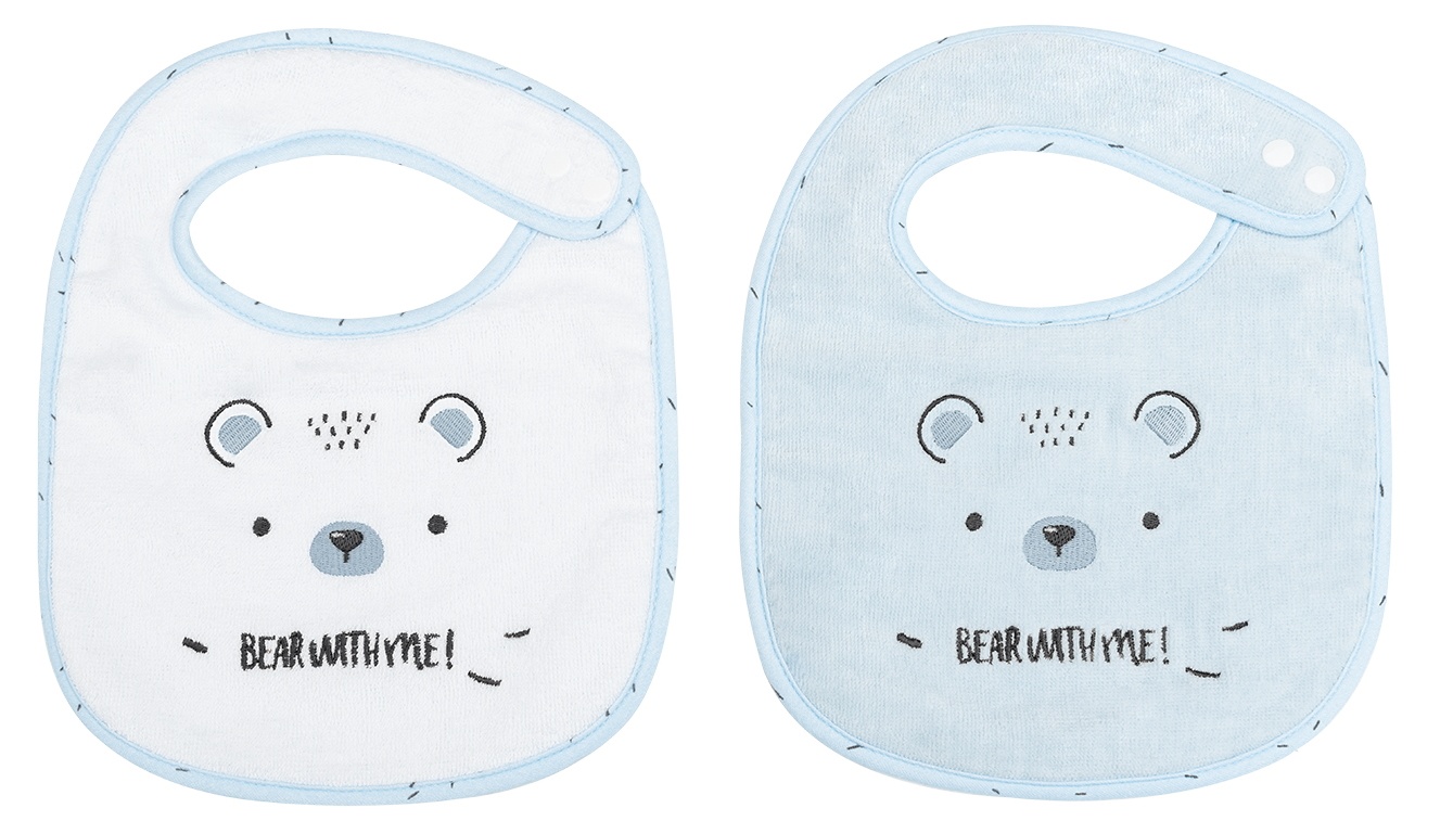 Set de baveți Kikka Boo Bear with me Blue 2pcs (31104010066)