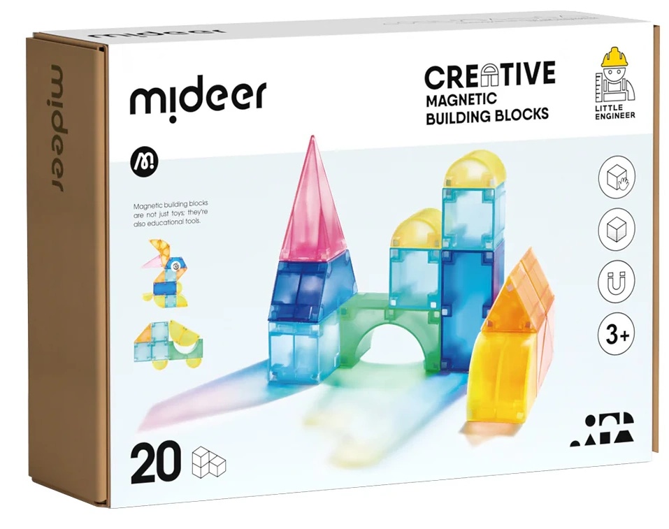 Set de construcție Mideer Magnetic Building Blocks 20pcs (MD1420)