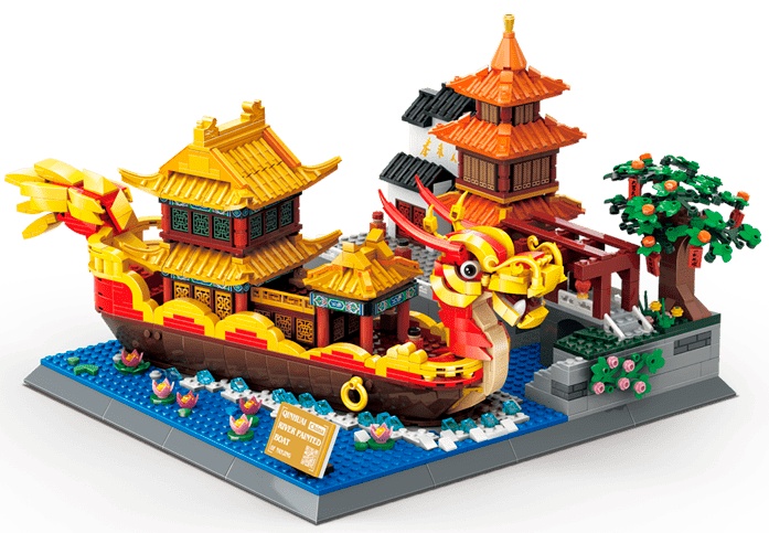 Set de construcție Wange Qinhuai River Painted Boat-NanJing 1353pcs (6232)