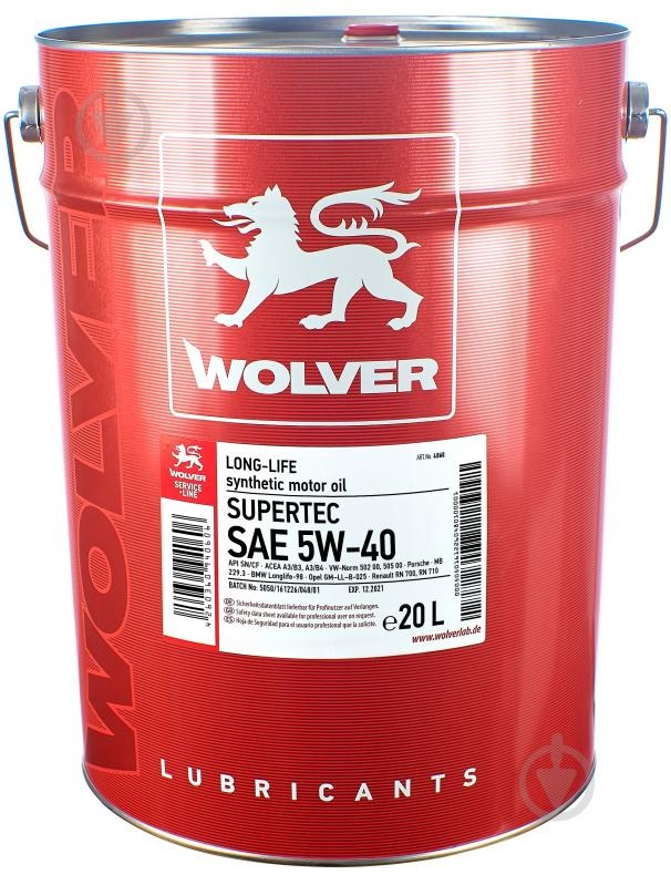Ulei de motor Wolver Super Tec SN/CF 5W-40 20L