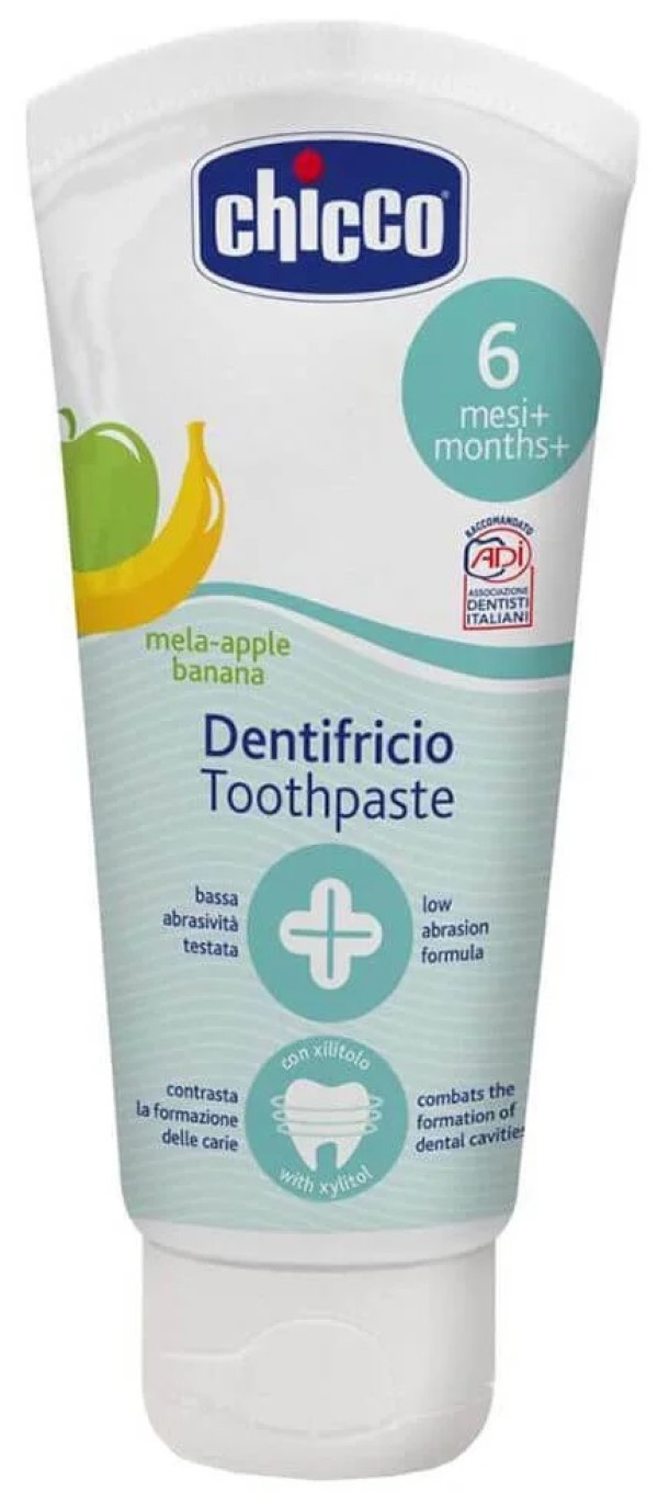 Pasta de dinți pentru copii Chicco Apple & Banana 6m+ 50ml