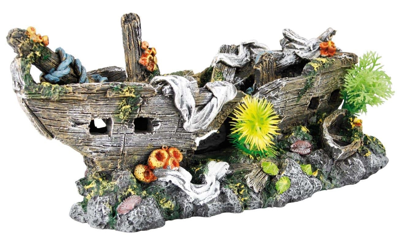 Decor pentru acvarii și terarii Flamingo Shipwreck Plants 401187