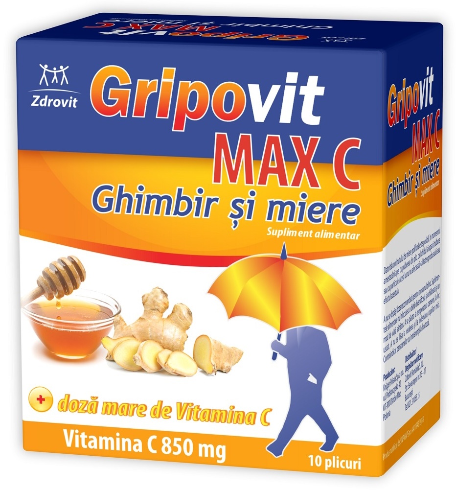 Zdrovit Gripovit Max C Ghimbir si Miere